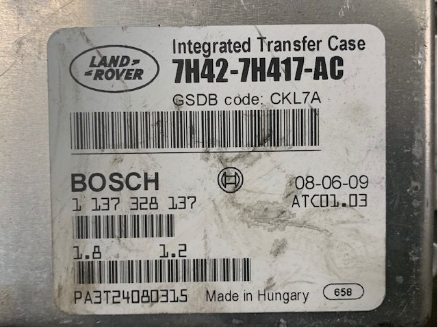 Control unit gearbox